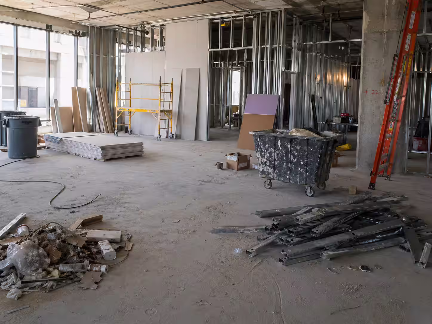 Construction site evaluated against visual compliance criteria